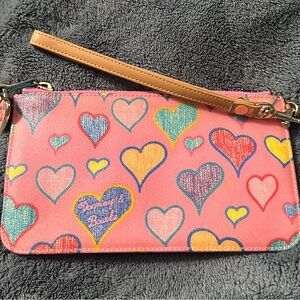 Dooney & Bourke Multicolor Heart Wristlet - very good condition